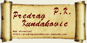 Predrag Kundaković vizit kartica